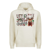 Oatmeal Heather little miss christmas Premium Hoodie - CowhideDigitalArt