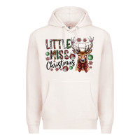 Pale Pink little miss christmas Premium Hoodie - CowhideDigitalArt