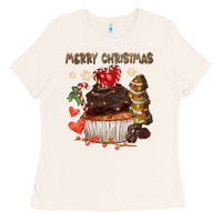 Bone merry christmas cupcake chocolate Ladies Tee - CowGirlArtShop