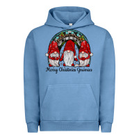 Pigment Pebble Blue merry Christmas Gnomes Rainbow Urban Hoodie - JahusDesignShop