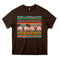 Chocolate Brown western serape pigs Heavy Core Tee - RanaPortraitStore