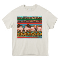 Cream western serape pigs Heavy Core Tee - RanaPortraitStore