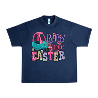 Navy Easter Day Rollin into Easter toddler car Urban Heavy Tee - OliviaCreatesArt