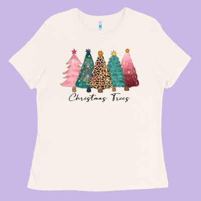 Christmas Trees Ladies Tee Designed By Cowgirlartshop