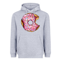 Heather Grey pink strawberry donut Heavyweight Hoodie - AdoDesignShop