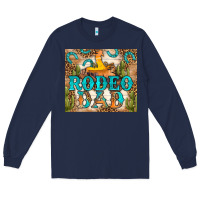 Navy Western Rodeo Dad Tumbler Long Sleeve Tee - BundleAndBundleShop