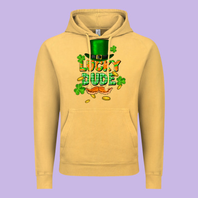 Lucky Dude St. Patricks Day Vintage Hoodie Designed By Fadigitalartstudio