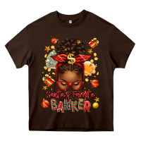 Chocolate Brown santa favorite banker afro messy bun Heavy Core Tee - texasbilliewilder