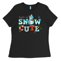 Black i am snow cute Ladies Tee - CowGirlArtShop