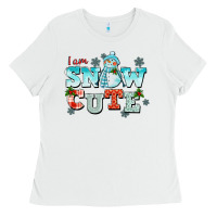 White i am snow cute Ladies Tee - CowGirlArtShop