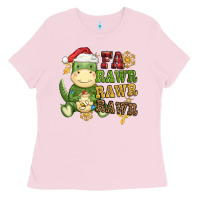 Bubblegum Pink watercolor t rex fa rawr rawr rawr christmas Ladies Tee - CowGirlArtShop