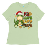 Matcha watercolor t rex fa rawr rawr rawr christmas Ladies Tee - CowGirlArtShop