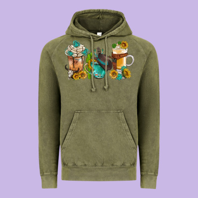 Western Coffee Cups With Sunflower And Gemstone Bbs Vintage Hoodie Designed By Bundleandbundleshop