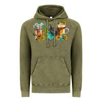 Vintage Olive western coffee cups with sunflower and gemstone bbs Vintage Hoodie - BundleAndBundleShop