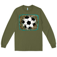 Army Green glitter football leopard Long Sleeve Tee - RanaPortraitStore