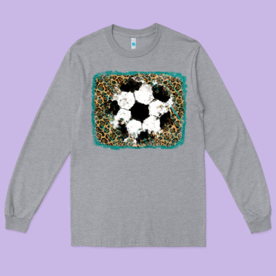 Glitter Football Leopard Long Sleeve Tee Designed By Ranaportraitstore