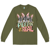 Army Green peepin' it real easter day Long Sleeve Tee - FaDigitalArtStudio