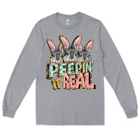 Heather Grey peepin' it real easter day Long Sleeve Tee - FaDigitalArtStudio