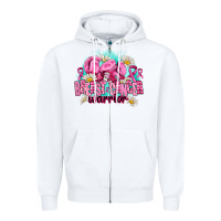 White breast cancer warrior Zipper Hoodie - AdoDesignShop