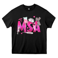 Black breast cancer msa medical support assistant Heavy Core Tee - texasbilliewilder
