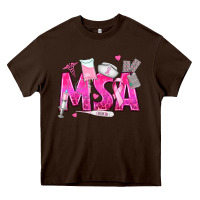Chocolate Brown breast cancer msa medical support assistant Heavy Core Tee - texasbilliewilder