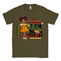 Army Green i am black history black girl peekaboo juneteenth Classic Tee - CowGirlArtShop