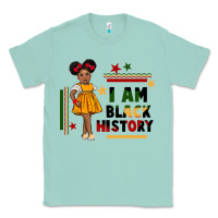 Seafoam i am black history black girl peekaboo juneteenth Classic Tee - CowGirlArtShop