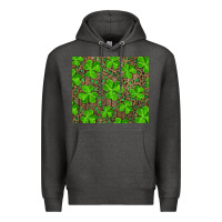 Charcoal Heather Saint Patricks Day Shamrock And Leopard Premium Hoodie - RanaPortraitStore