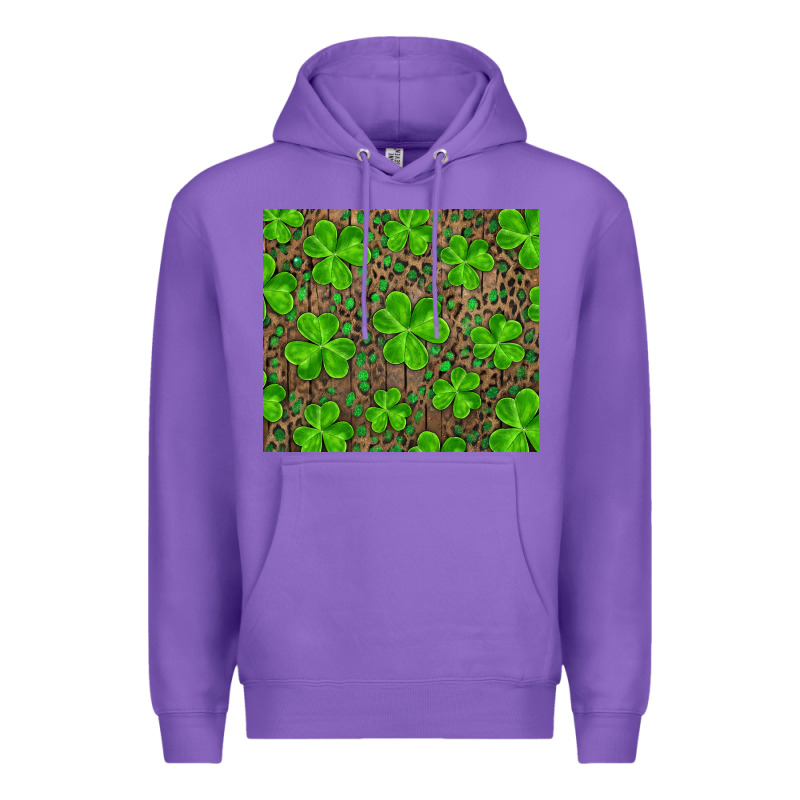 Saint Patricks Day Shamrock And Leopard Premium Hoodie by RanaPortraitStore | Teevron