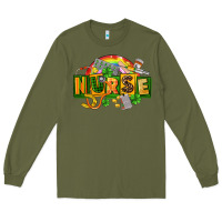 Army Green nurse st patricks Long Sleeve Tee - FaDigitalArtStudio