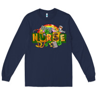 Navy nurse st patricks Long Sleeve Tee - FaDigitalArtStudio