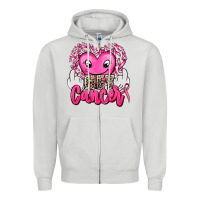 Dove Grey hey cancer with middle fingers Zipper Hoodie - AdoDesignShop