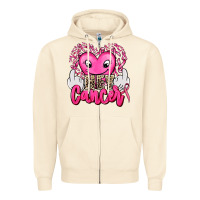 Sandshell hey cancer with middle fingers Zipper Hoodie - AdoDesignShop