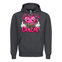 Smoke hey cancer with middle fingers Zipper Hoodie - AdoDesignShop