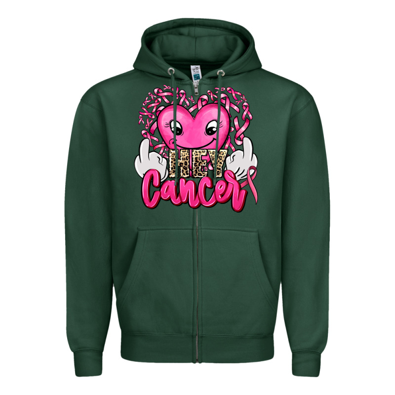Hey Cancer With Middle Fingers Zipper Hoodie by AdoDesignShop | Teevron
