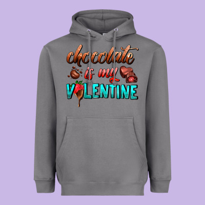 Chocolate Is My Valentine Heavyweight Hoodie Designed By Adodesignshop