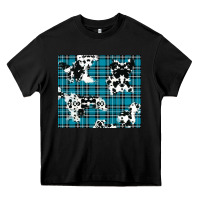 Black winter plaid and cowhide pattern Heavy Core Tee - RanaPortraitStore