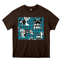 Chocolate Brown winter plaid and cowhide pattern Heavy Core Tee - RanaPortraitStore