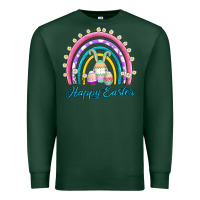 Sports Green easter egg bunny rainbow Premium Sweatshirt - AdoDesignShop