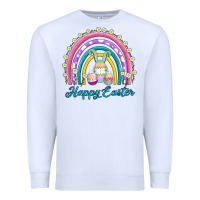 White easter egg bunny rainbow Premium Sweatshirt - AdoDesignShop