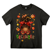 Asphalt december girl christmas afro messy bun Heavy Core Tee - texasbilliewilder