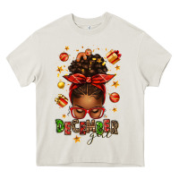 Cream december girl christmas afro messy bun Heavy Core Tee - texasbilliewilder