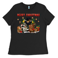 Black merry christmas Ladies Tee - CowGirlArtShop