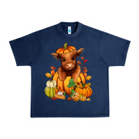 Navy Fall Autumn heifer pumpkin Urban Heavy Tee - RanaPortraitStore