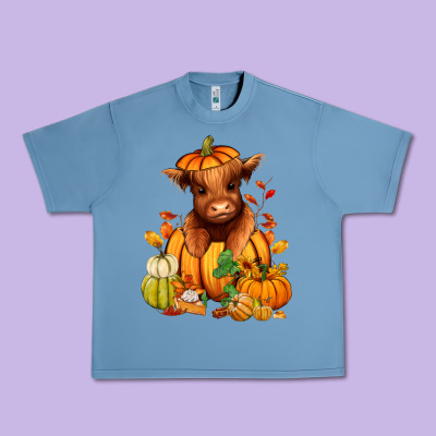 Fall Autumn Heifer Pumpkin Urban Heavy Tee Designed By Ranaportraitstore