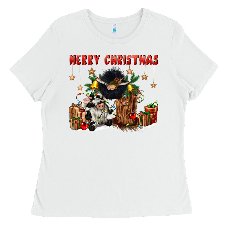 Merry Christmas Ladies Tee by CowGirlArtShop | Teevron