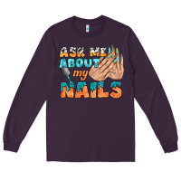 Plum ask me about my nails bbs Long Sleeve Tee - BundleAndBundleShop