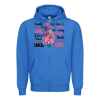 True Royal breast cancer ribbons with cancer words Zipper Hoodie - AdoDesignShop