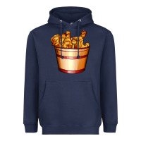 Navy nugget and nuggets basket Heavyweight Hoodie - AdoDesignShop