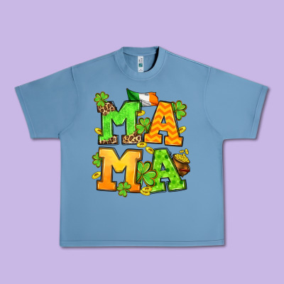 St. Patrick's Day Mama Urban Heavy Tee Designed By Oliviacreatesart